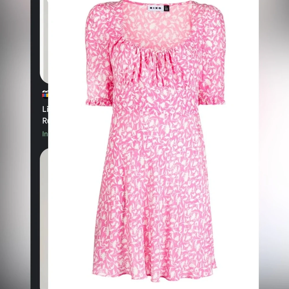 RIXO Lilita Tie-Detailed Ruched Silk-Crepe Mini Dress in pink Size M - Picture 2 of 10